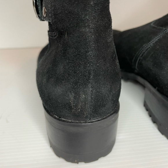 Talbots Tish Black Suede Faux Fur Insulated Boots Size 8.5 - Picture 4 of 10